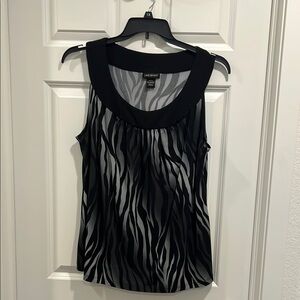 Lane Bryant Black and Gray Zebra Print Women's Top 14/16